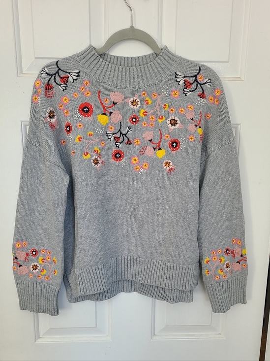 Boden Sweaters - Boden Embroidered Mock Neck Cotton Sweater